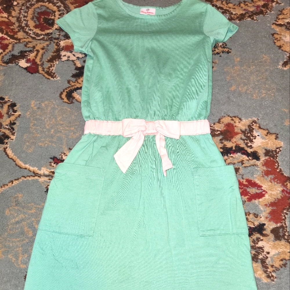 Hanna Anderson Girls Green Casual dress with pockets